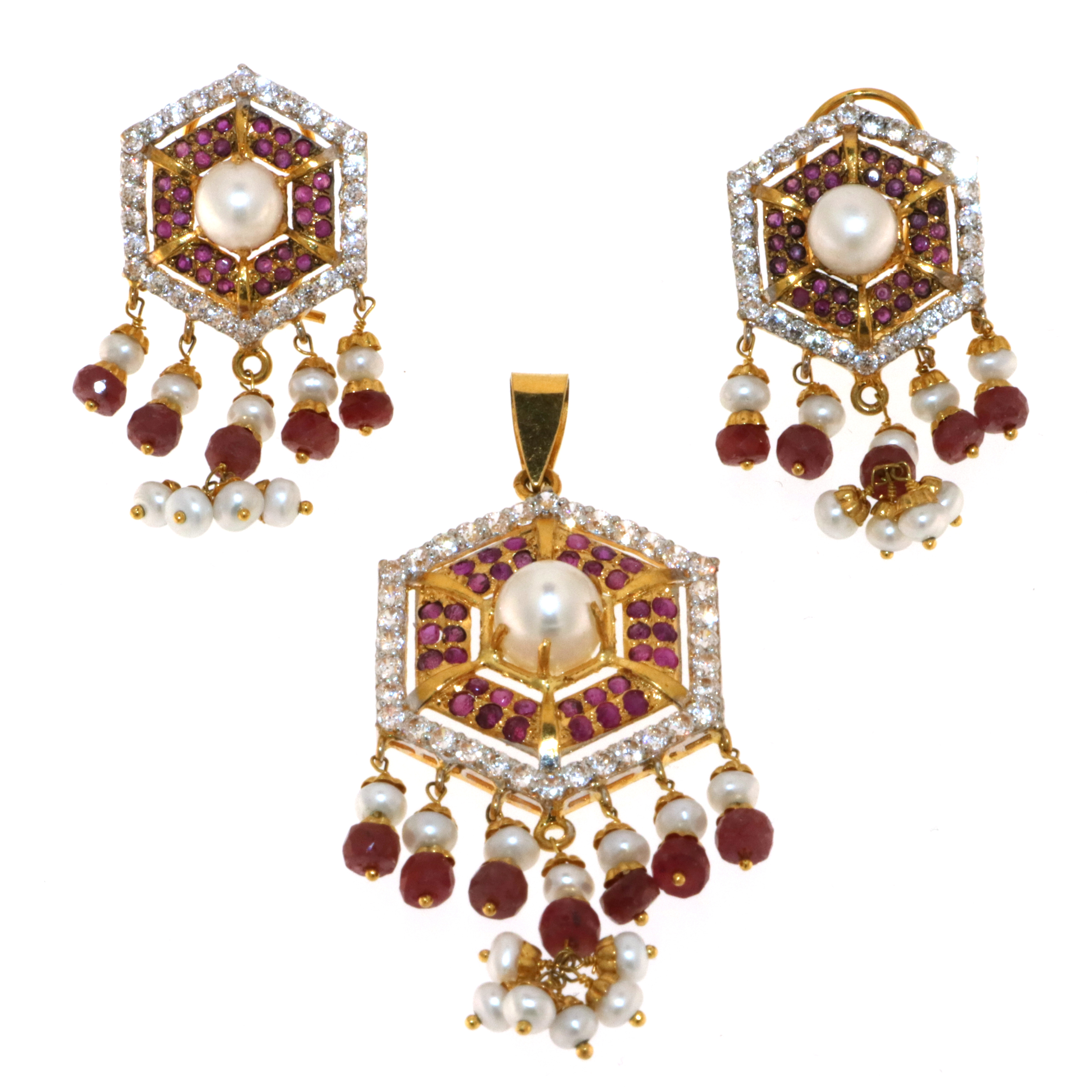 22ct Real Gold Asian/Indian/Pakistani Style Pendant Set ROYAL COLLECTION